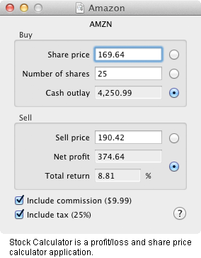 Stock Calculator is a stock trade share price and profit/loss calculator application.
